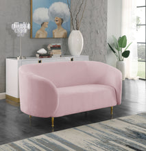 Load image into Gallery viewer, Lavilla Pink Velvet Loveseat
