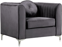 Load image into Gallery viewer, Isabelle Grey Velvet Chair