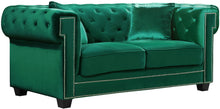 Load image into Gallery viewer, Bowery Green Velvet Loveseat
