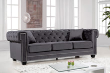 Load image into Gallery viewer, Bowery Grey Velvet Sofa