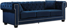 Load image into Gallery viewer, Bowery Navy Velvet Sofa