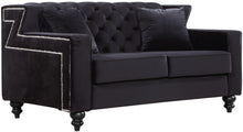 Load image into Gallery viewer, Harley Black Velvet Loveseat
