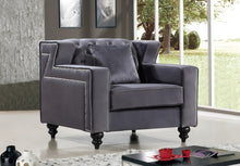 Load image into Gallery viewer, Harley Grey Velvet Chair