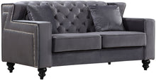 Load image into Gallery viewer, Harley Grey Velvet Loveseat