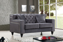 Load image into Gallery viewer, Harley Grey Velvet Loveseat