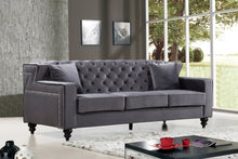 Load image into Gallery viewer, Harley Grey Velvet Sofa