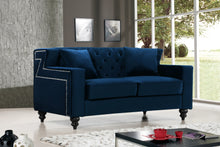 Load image into Gallery viewer, Harley Black Velvet Loveseat