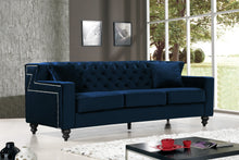 Load image into Gallery viewer, Harley Navy Velvet Sofa