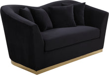 Load image into Gallery viewer, Arabella Black Velvet Loveseat
