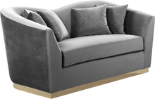 Load image into Gallery viewer, Arabella Grey Velvet Loveseat