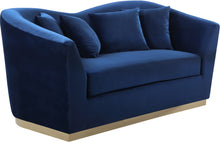 Load image into Gallery viewer, Arabella Navy Velvet Loveseat