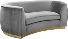 Load image into Gallery viewer, Julian Grey Velvet Loveseat