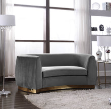 Load image into Gallery viewer, Julian Grey Velvet Loveseat