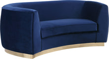 Load image into Gallery viewer, Julian Navy Velvet Loveseat
