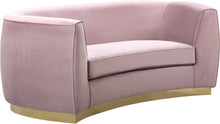 Load image into Gallery viewer, Julian Pink Velvet Loveseat