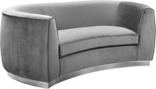 Load image into Gallery viewer, Julian Grey Velvet Loveseat