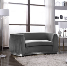 Load image into Gallery viewer, Julian Grey Velvet Loveseat