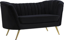 Load image into Gallery viewer, Margo Black Velvet Loveseat