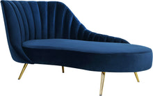 Load image into Gallery viewer, Margo Navy Velvet Chaise