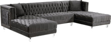 Load image into Gallery viewer, Moda Black Velvet 3pc. Sectional