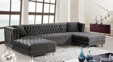 Load image into Gallery viewer, Moda Black Velvet 3pc. Sectional