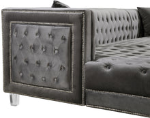 Load image into Gallery viewer, Moda Black Velvet 3pc. Sectional