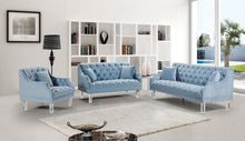 Load image into Gallery viewer, Roxy Sky Blue Velvet Chair
