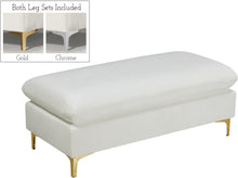 Load image into Gallery viewer, Naomi Cream Velvet Ottoman