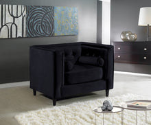 Load image into Gallery viewer, Taylor Black Velvet Chair