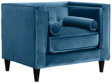 Load image into Gallery viewer, Taylor Light Blue Velvet Chair