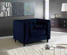 Load image into Gallery viewer, Taylor Black Velvet Chair