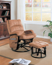 Load image into Gallery viewer, Casual Brown Reclining Glider with Matching Ottoman