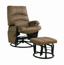 Load image into Gallery viewer, Casual Brown Reclining Glider with Matching Ottoman