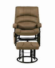 Load image into Gallery viewer, Casual Brown Reclining Glider with Matching Ottoman
