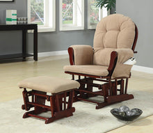 Load image into Gallery viewer, Traditional Beige Rocking Glider with Matching Ottoman