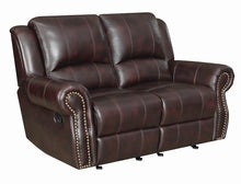 Load image into Gallery viewer, Sir Rawlinson Tobacco Leather Reclining Loveseat