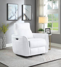 Load image into Gallery viewer, Cecelia Casual White Power Glider Recliner with Power Headrest