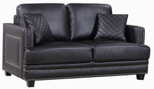 Load image into Gallery viewer, Ferrara Black Leather Loveseat