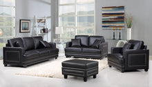Load image into Gallery viewer, Ferrara Black Leather Loveseat
