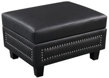 Load image into Gallery viewer, Ferrara Black Leather Storage Ottoman