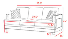 Load image into Gallery viewer, Ferrara Black Leather Sofa