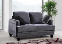 Load image into Gallery viewer, Ferrara Grey Velvet Loveseat
