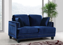 Load image into Gallery viewer, Ferrara Navy Velvet Loveseat