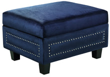 Load image into Gallery viewer, Ferrara Grey Velvet Storage Ottoman