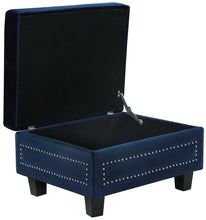Load image into Gallery viewer, Ferrara Grey Velvet Storage Ottoman