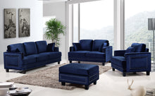 Load image into Gallery viewer, Ferrara Navy Velvet Storage Ottoman