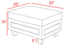 Load image into Gallery viewer, Ferrara Grey Velvet Storage Ottoman