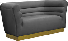 Load image into Gallery viewer, Bellini Black Velvet Loveseat