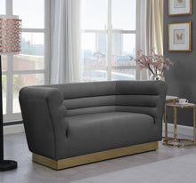 Load image into Gallery viewer, Bellini Black Velvet Loveseat