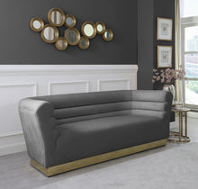 Load image into Gallery viewer, Bellini Black Velvet Sofa
